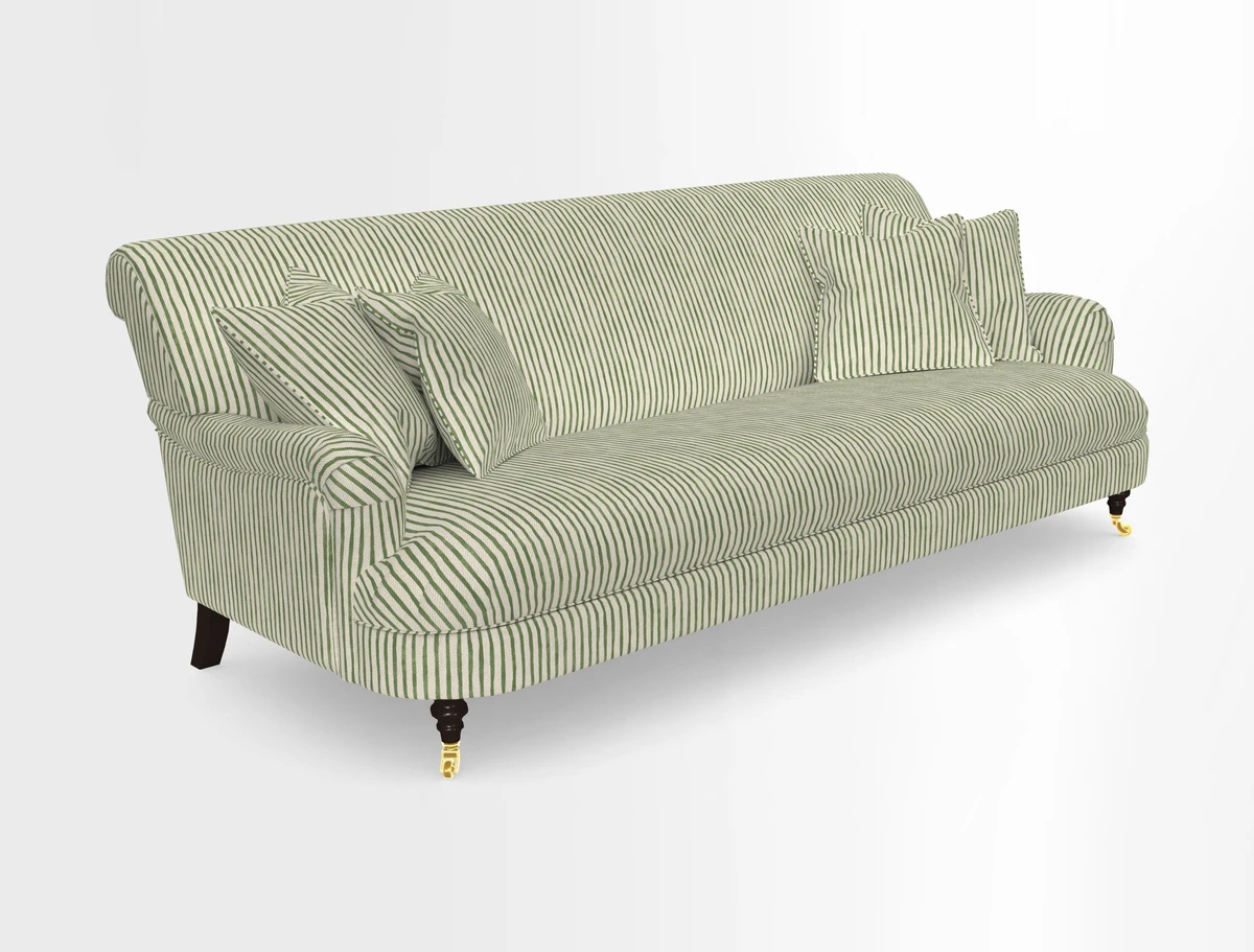 Holmfirth 3 Seater Seater Sofa in RHS Collection on Velvet Pieter van Kouwenhoorn Tulips with scatters in Almost Plain Velvet Maple and Brick
