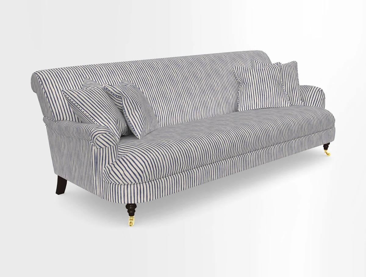 Holmfirth 3 Seater Seater Sofa in RHS Collection on Velvet Pieter van Kouwenhoorn Tulips with scatters in Almost Plain Velvet Maple and Brick