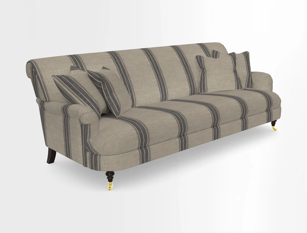 Holmfirth 3 Seater Seater Sofa in RHS Collection on Velvet Pieter van Kouwenhoorn Tulips with scatters in Almost Plain Velvet Maple and Brick