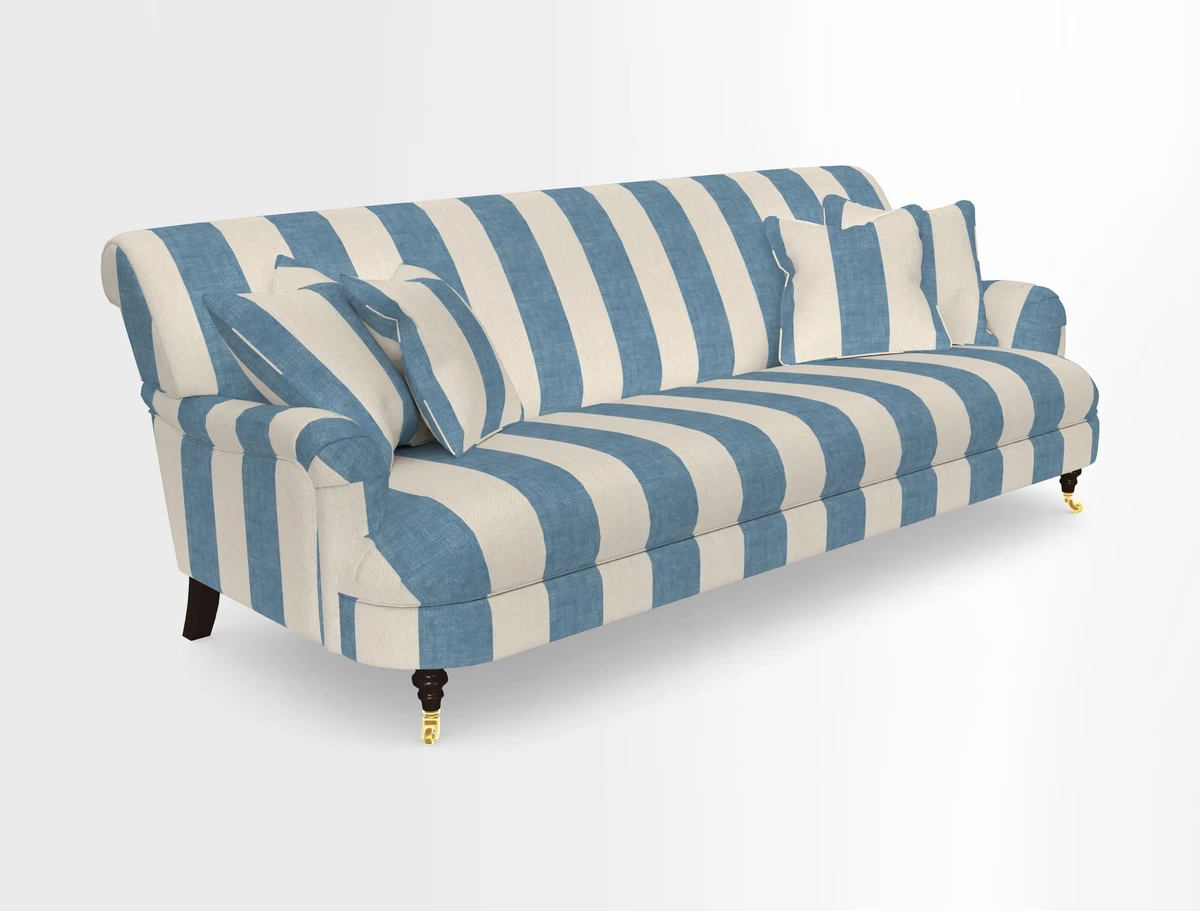 Holmfirth 3 Seater Seater Sofa in RHS Collection on Velvet Pieter van Kouwenhoorn Tulips with scatters in Almost Plain Velvet Maple and Brick