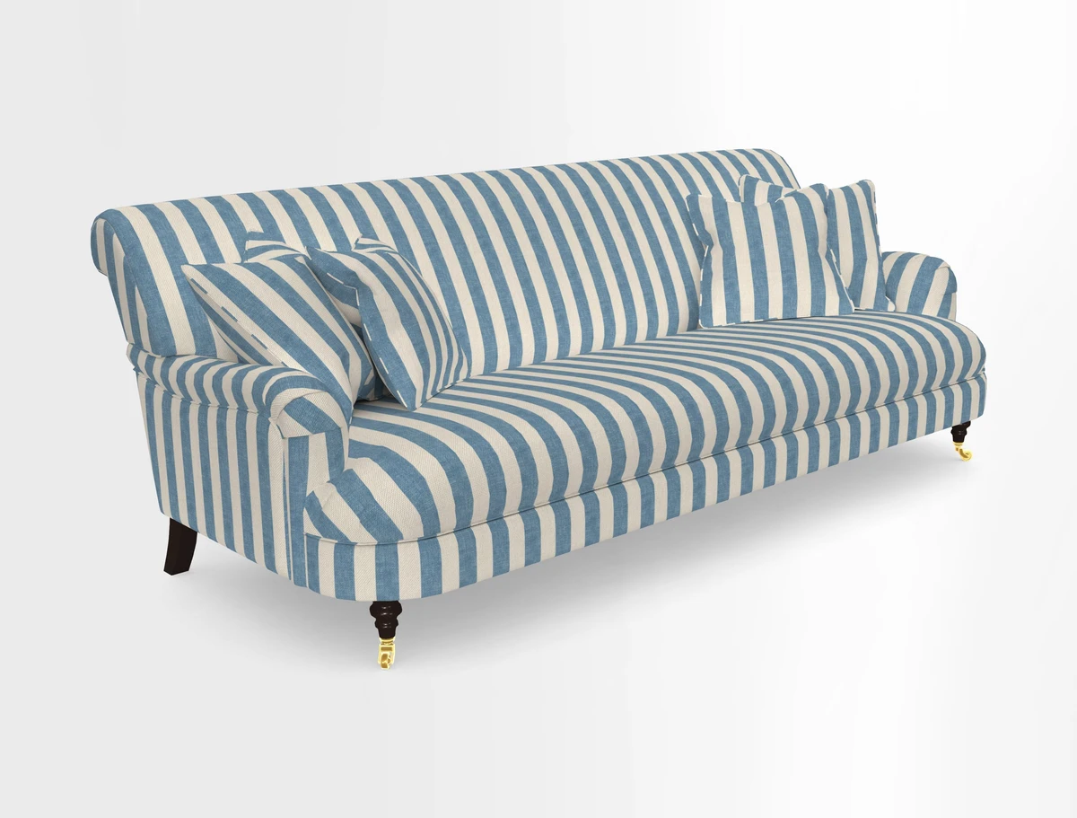 Holmfirth 3 Seater Seater Sofa in RHS Collection on Velvet Pieter van Kouwenhoorn Tulips with scatters in Almost Plain Velvet Maple and Brick