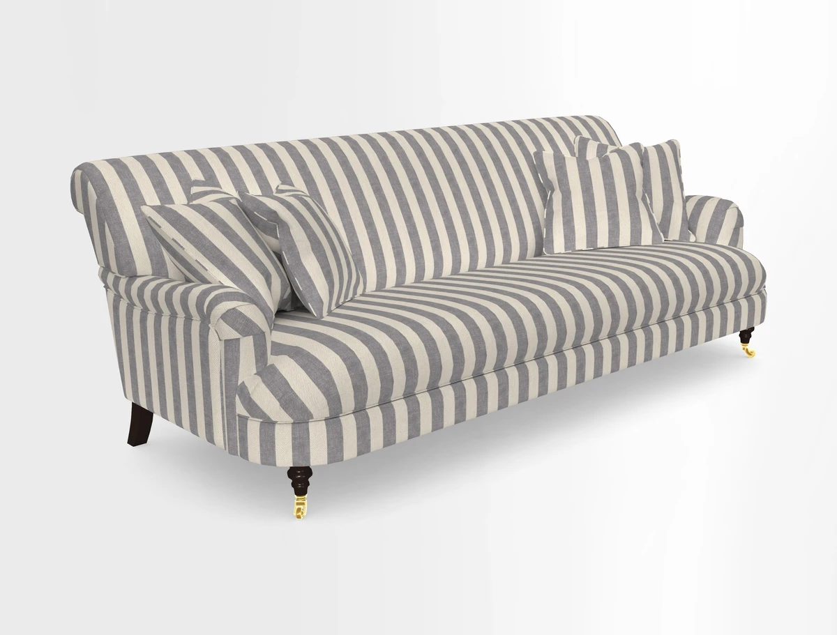 Holmfirth 3 Seater Seater Sofa in RHS Collection on Velvet Pieter van Kouwenhoorn Tulips with scatters in Almost Plain Velvet Maple and Brick