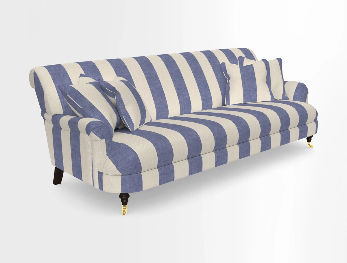Holmfirth 3 Seater Seater Sofa in RHS Collection on Velvet Pieter van Kouwenhoorn Tulips with scatters in Almost Plain Velvet Maple and Brick