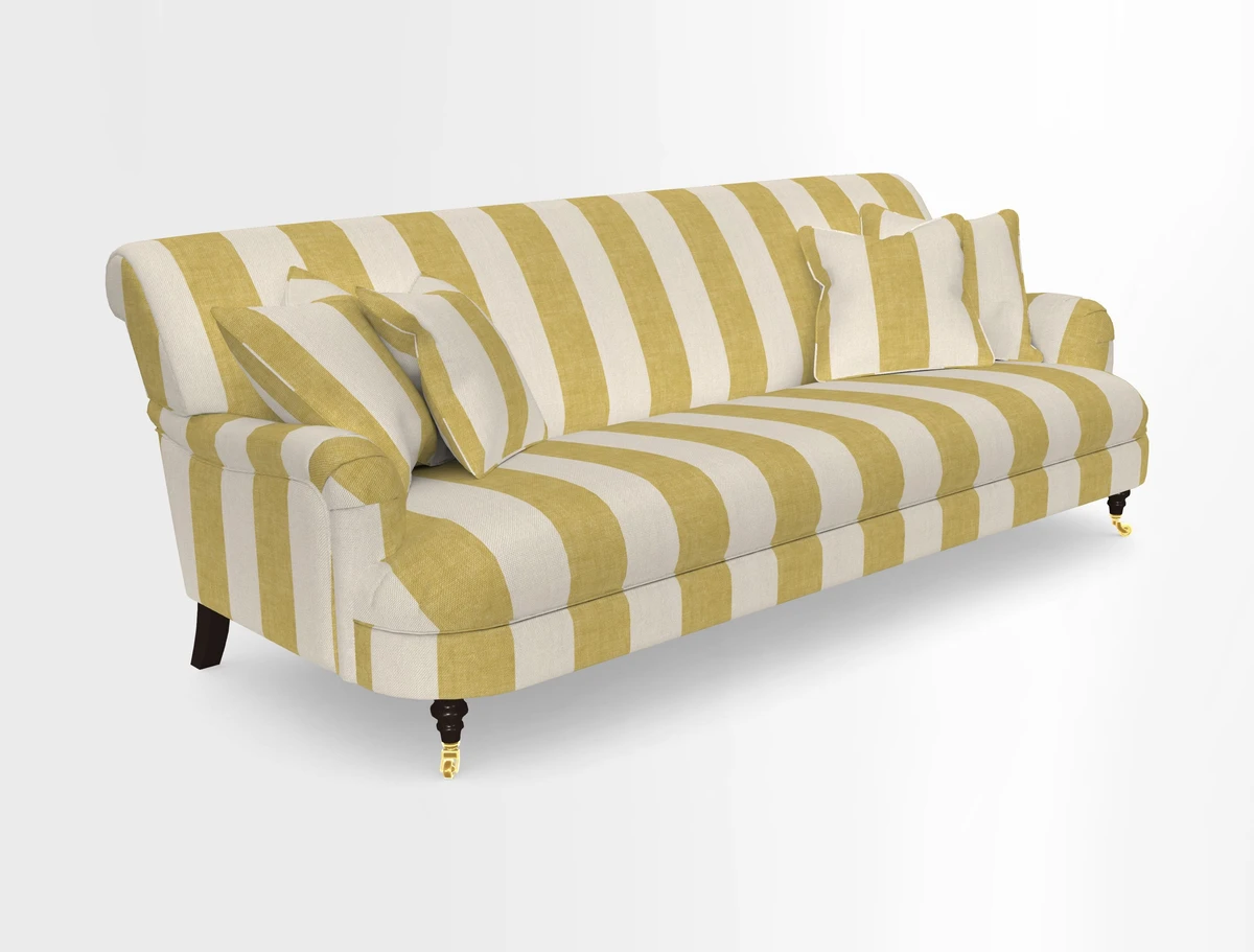 Holmfirth 3 Seater Seater Sofa in RHS Collection on Velvet Pieter van Kouwenhoorn Tulips with scatters in Almost Plain Velvet Maple and Brick