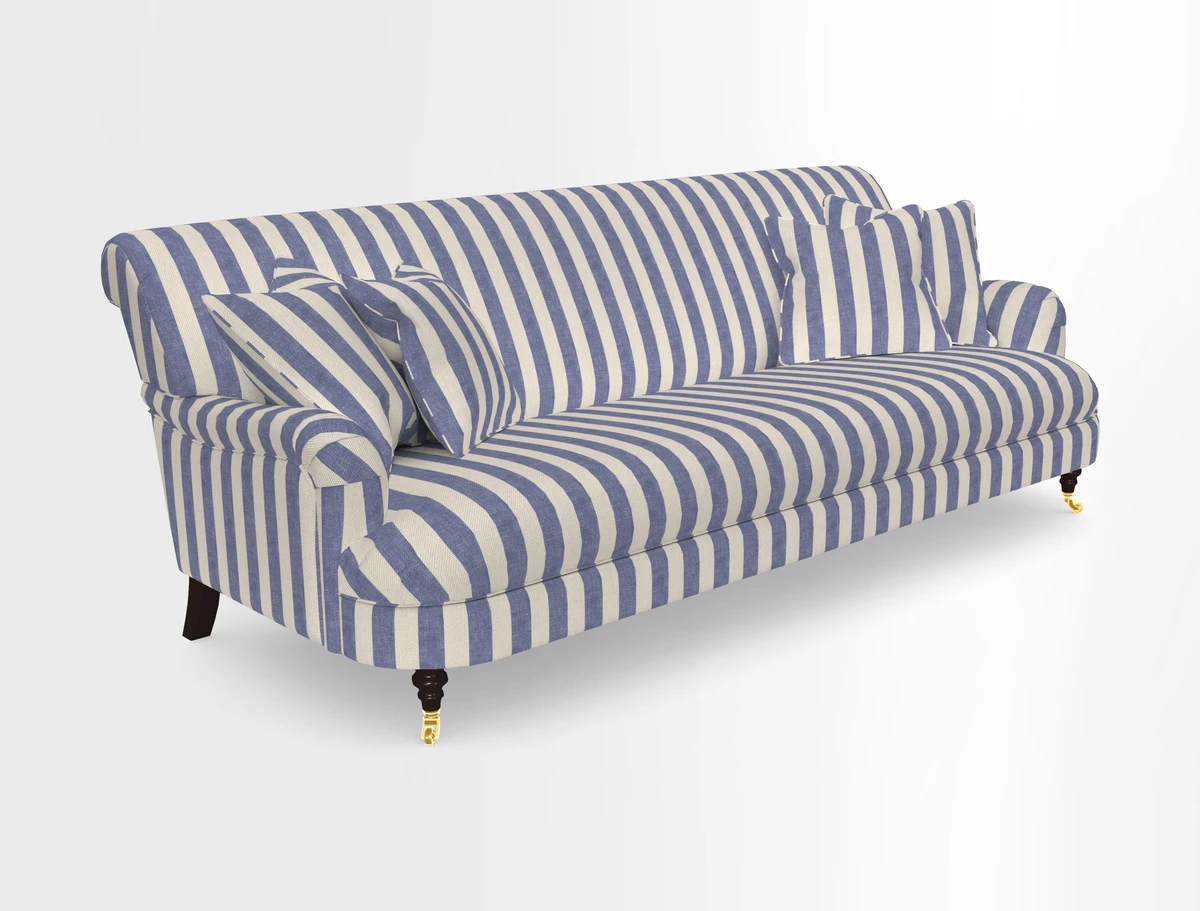 Holmfirth 3 Seater Seater Sofa in RHS Collection on Velvet Pieter van Kouwenhoorn Tulips with scatters in Almost Plain Velvet Maple and Brick