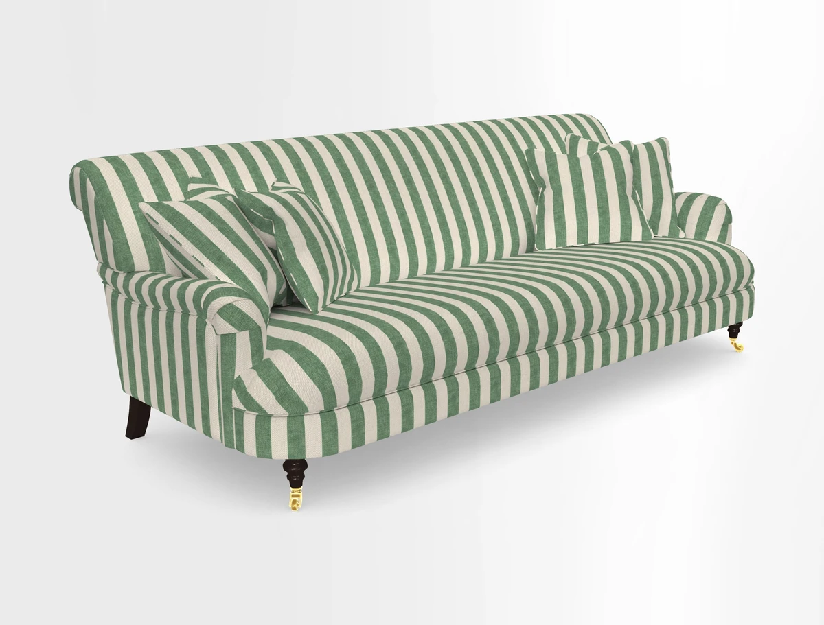 Holmfirth 3 Seater Seater Sofa in RHS Collection on Velvet Pieter van Kouwenhoorn Tulips with scatters in Almost Plain Velvet Maple and Brick