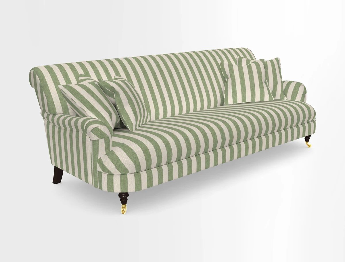 Holmfirth 3 Seater Seater Sofa in RHS Collection on Velvet Pieter van Kouwenhoorn Tulips with scatters in Almost Plain Velvet Maple and Brick