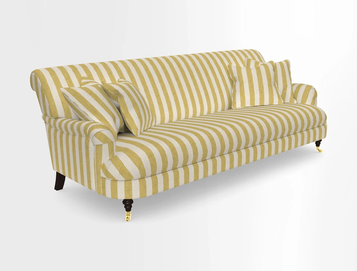 Holmfirth 3 Seater Seater Sofa in RHS Collection on Velvet Pieter van Kouwenhoorn Tulips with scatters in Almost Plain Velvet Maple and Brick
