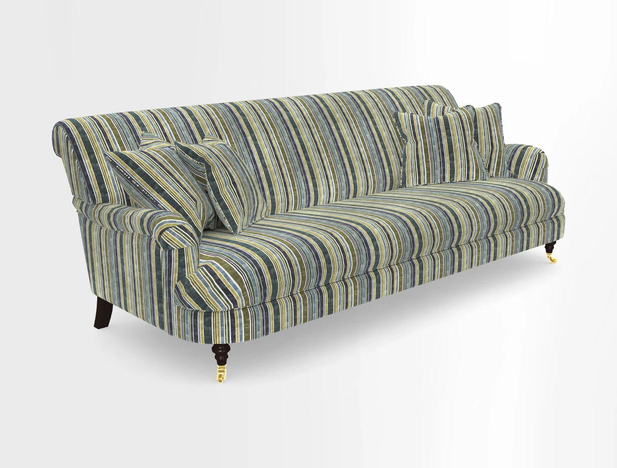 Holmfirth 3 Seater Seater Sofa in RHS Collection on Velvet Pieter van Kouwenhoorn Tulips with scatters in Almost Plain Velvet Maple and Brick