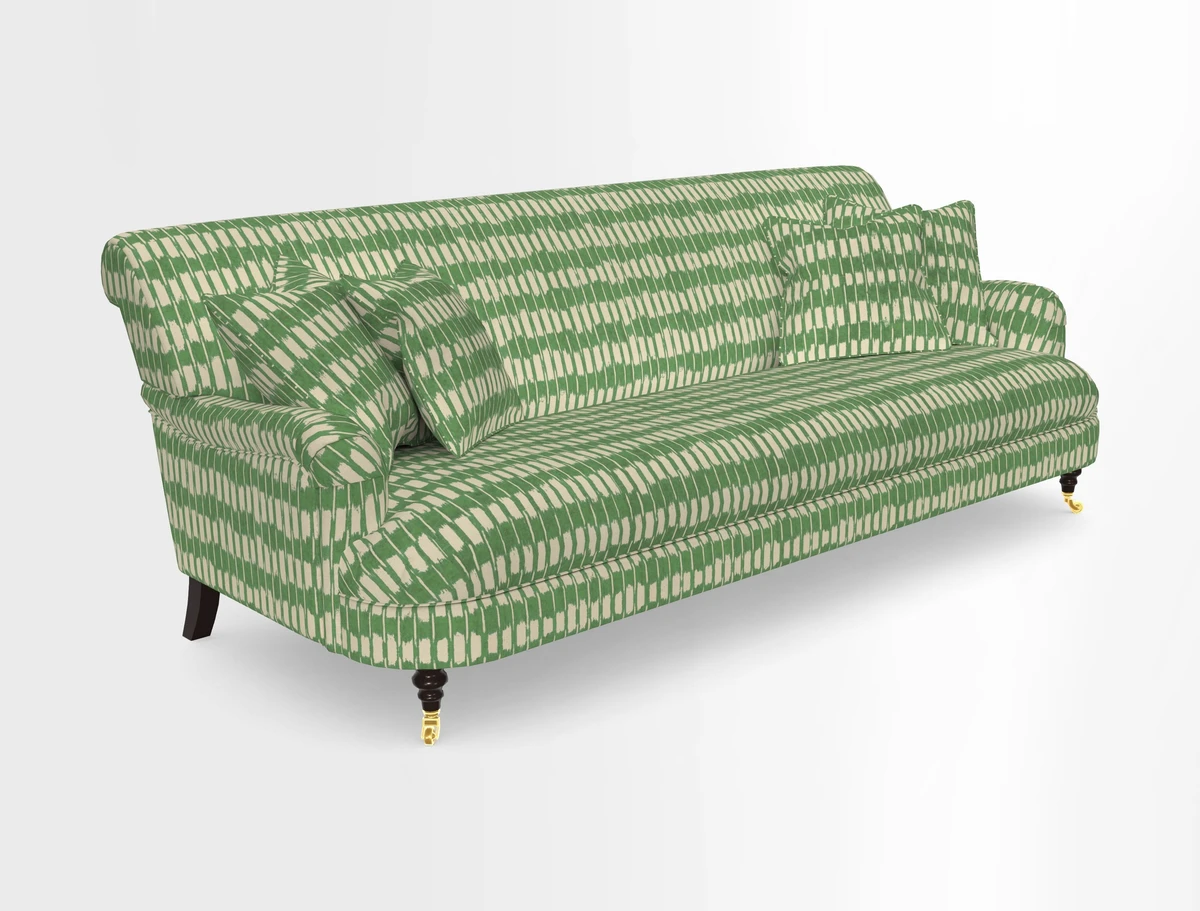 Holmfirth 3 Seater Seater Sofa in RHS Collection on Velvet Pieter van Kouwenhoorn Tulips with scatters in Almost Plain Velvet Maple and Brick