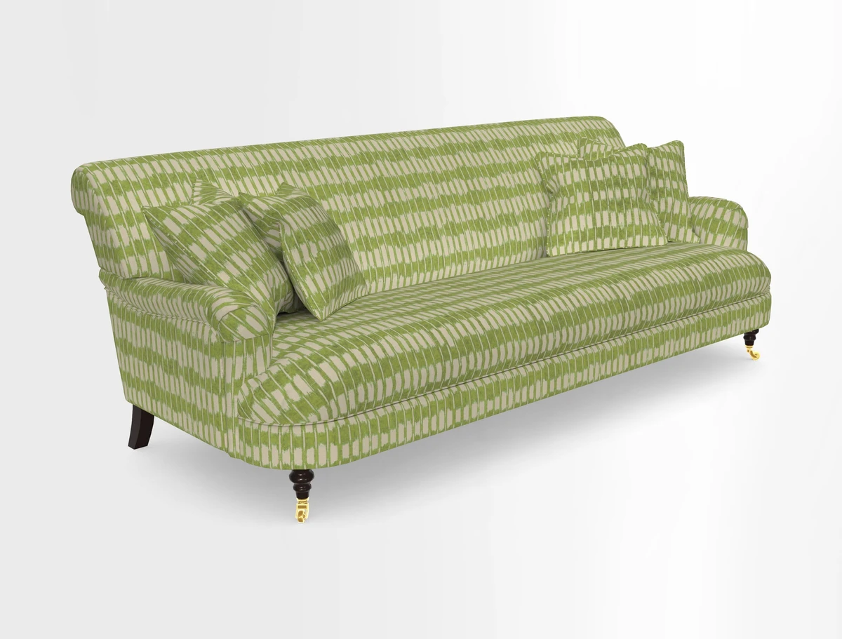 Holmfirth 3 Seater Seater Sofa in RHS Collection on Velvet Pieter van Kouwenhoorn Tulips with scatters in Almost Plain Velvet Maple and Brick