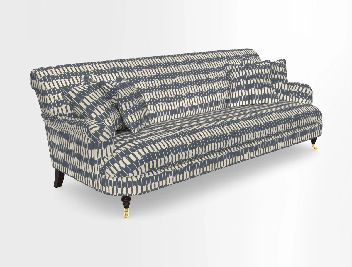 Holmfirth 3 Seater Seater Sofa in RHS Collection on Velvet Pieter van Kouwenhoorn Tulips with scatters in Almost Plain Velvet Maple and Brick