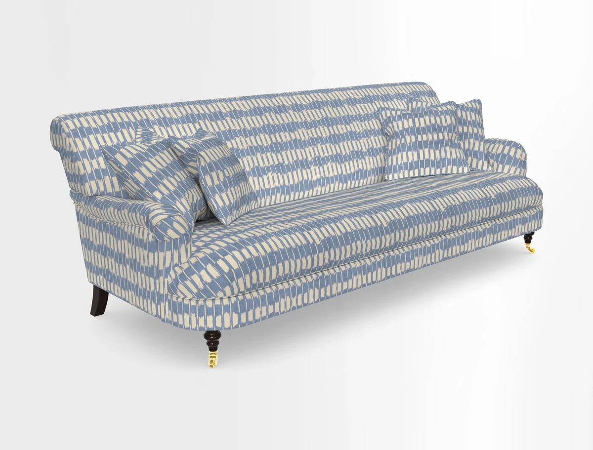 Holmfirth 3 Seater Seater Sofa in RHS Collection on Velvet Pieter van Kouwenhoorn Tulips with scatters in Almost Plain Velvet Maple and Brick