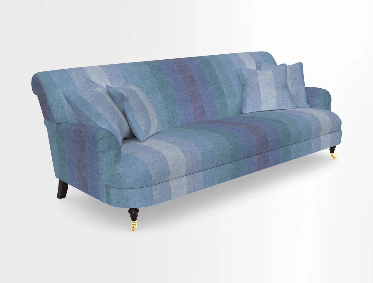 Holmfirth 3 Seater Seater Sofa in RHS Collection on Velvet Pieter van Kouwenhoorn Tulips with scatters in Almost Plain Velvet Maple and Brick