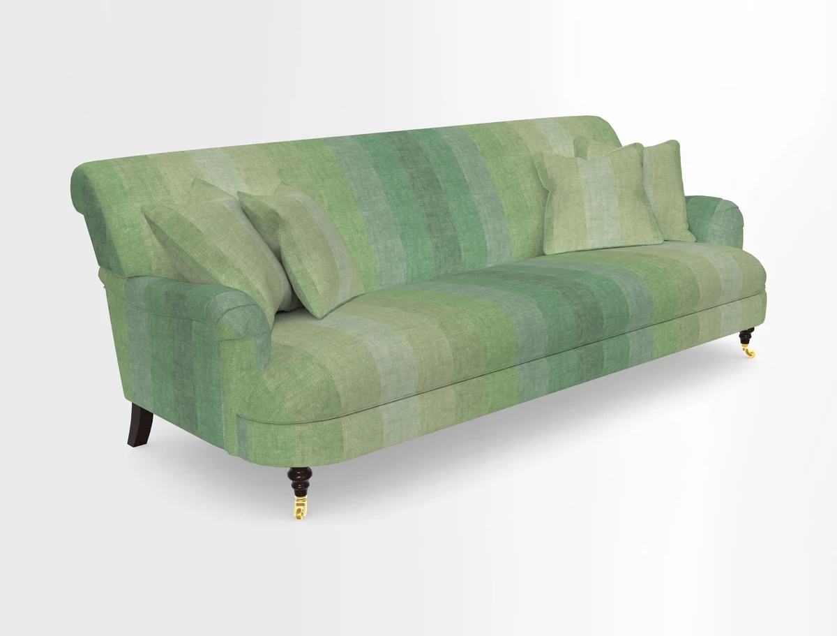 Holmfirth 3 Seater Seater Sofa in RHS Collection on Velvet Pieter van Kouwenhoorn Tulips with scatters in Almost Plain Velvet Maple and Brick