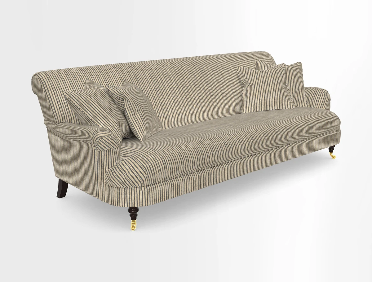 Holmfirth 3 Seater Seater Sofa in RHS Collection on Velvet Pieter van Kouwenhoorn Tulips with scatters in Almost Plain Velvet Maple and Brick