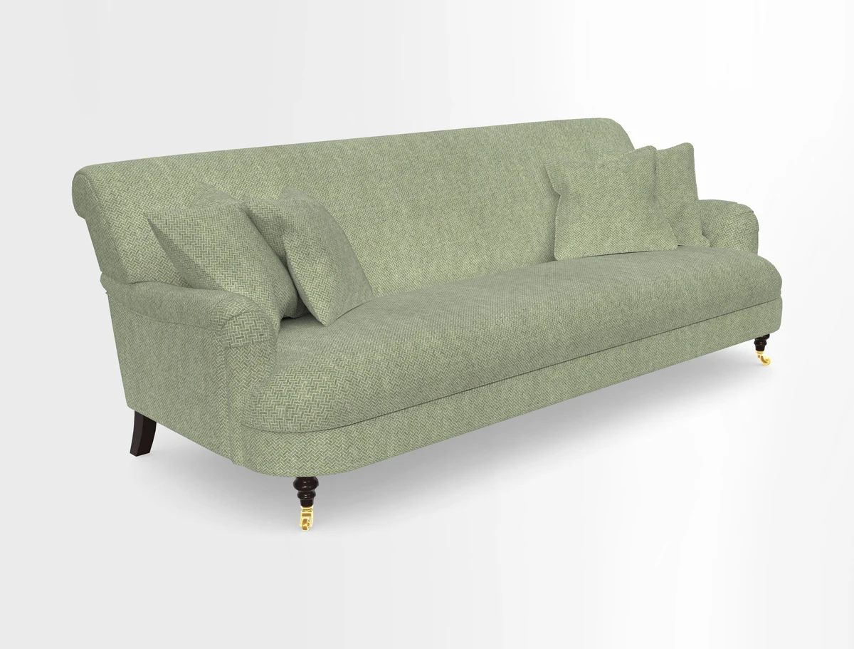 Holmfirth 3 Seater Seater Sofa in RHS Collection on Velvet Pieter van Kouwenhoorn Tulips with scatters in Almost Plain Velvet Maple and Brick