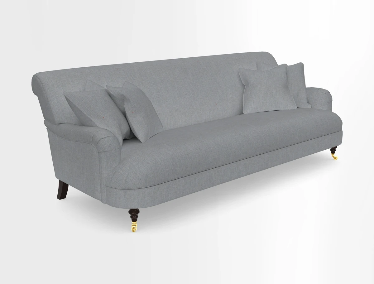 Holmfirth 3 Seater Seater Sofa in RHS Collection on Velvet Pieter van Kouwenhoorn Tulips with scatters in Almost Plain Velvet Maple and Brick