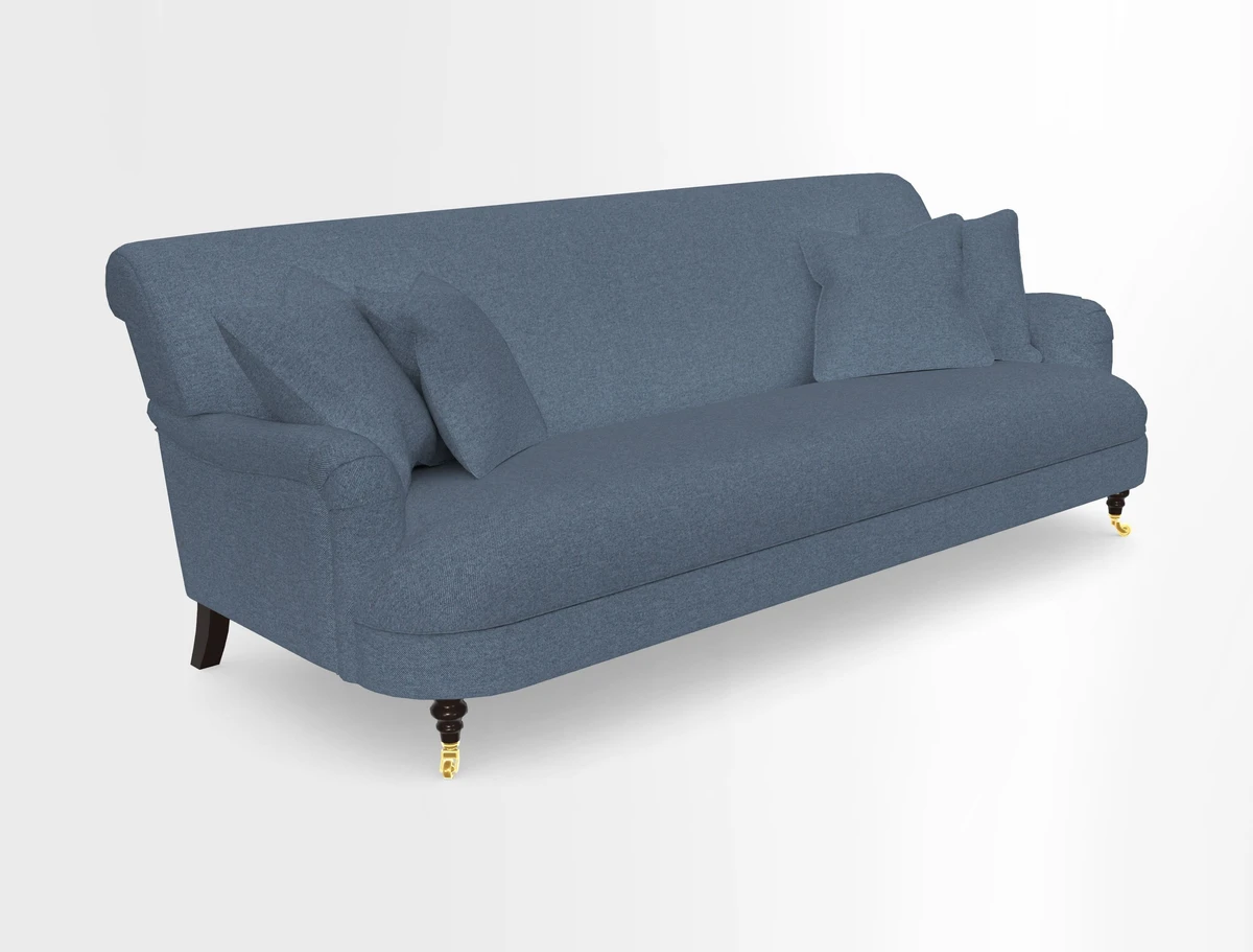 Holmfirth 3 Seater Seater Sofa in RHS Collection on Velvet Pieter van Kouwenhoorn Tulips with scatters in Almost Plain Velvet Maple and Brick