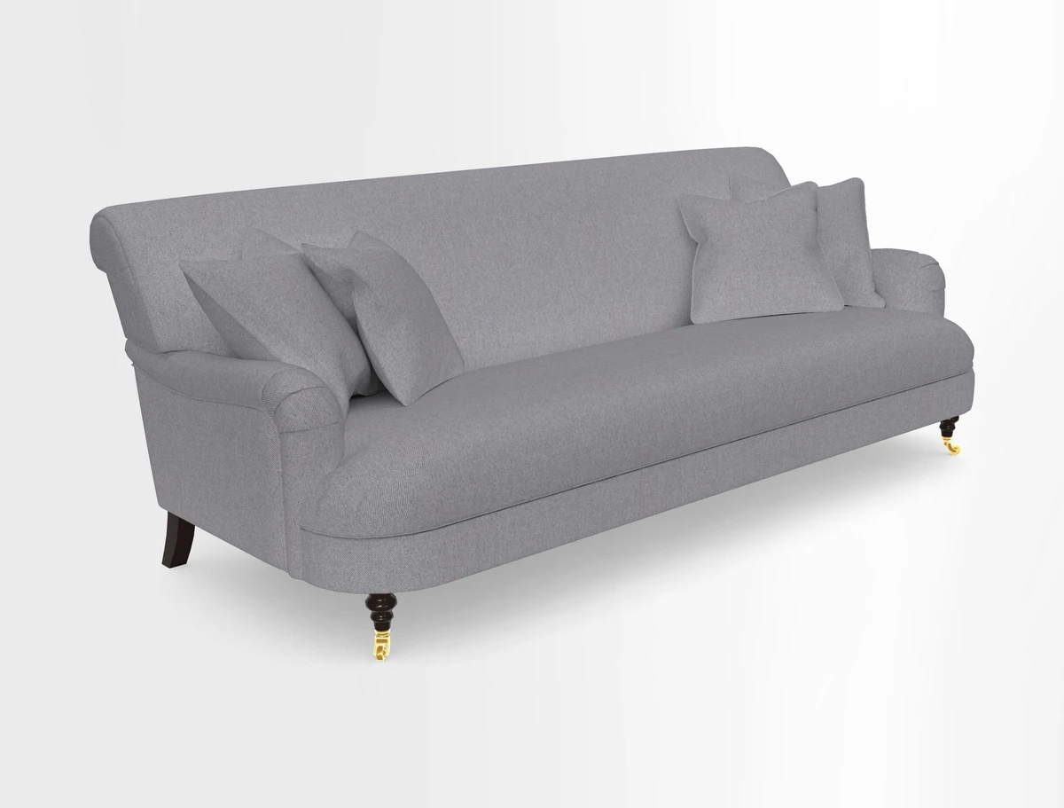 Holmfirth 3 Seater Seater Sofa in RHS Collection on Velvet Pieter van Kouwenhoorn Tulips with scatters in Almost Plain Velvet Maple and Brick