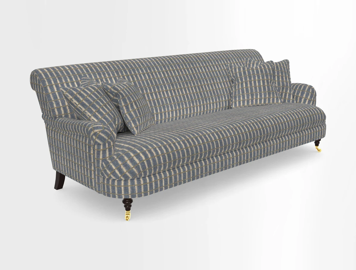 Holmfirth 3 Seater Seater Sofa in RHS Collection on Velvet Pieter van Kouwenhoorn Tulips with scatters in Almost Plain Velvet Maple and Brick