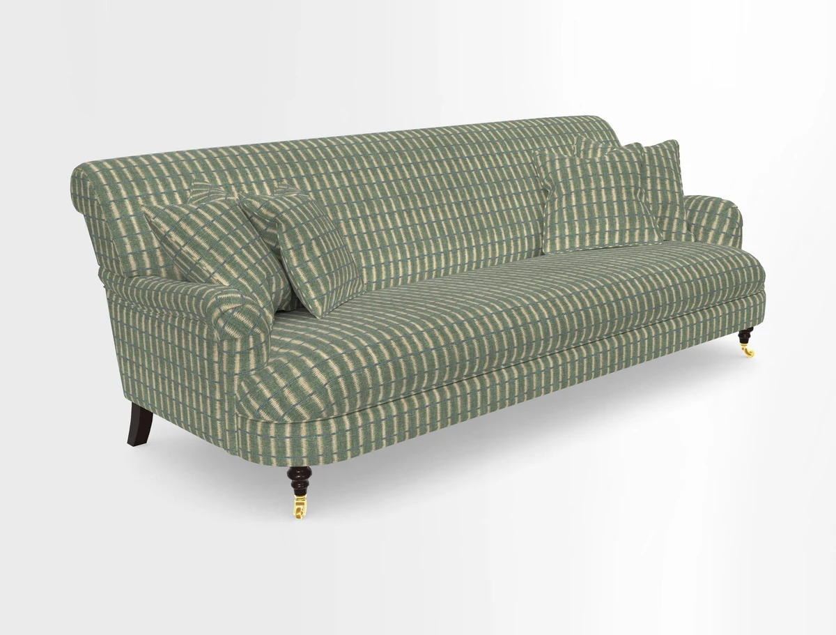 Holmfirth 3 Seater Seater Sofa in RHS Collection on Velvet Pieter van Kouwenhoorn Tulips with scatters in Almost Plain Velvet Maple and Brick
