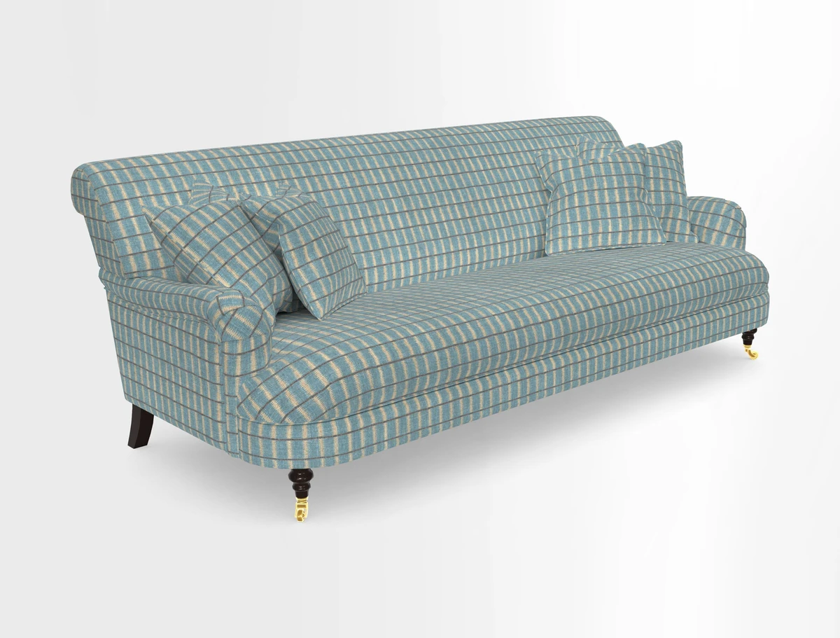 Holmfirth 3 Seater Seater Sofa in RHS Collection on Velvet Pieter van Kouwenhoorn Tulips with scatters in Almost Plain Velvet Maple and Brick