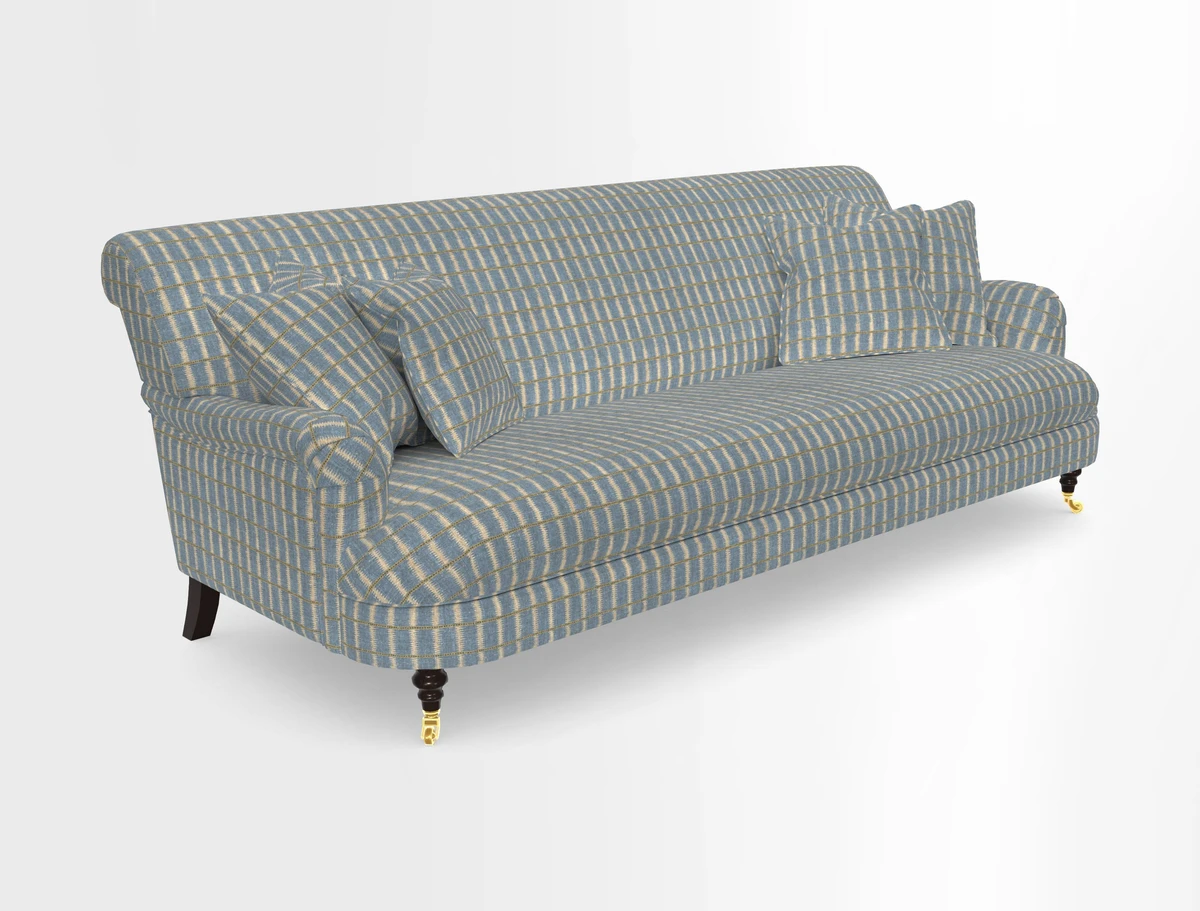 Holmfirth 3 Seater Seater Sofa in RHS Collection on Velvet Pieter van Kouwenhoorn Tulips with scatters in Almost Plain Velvet Maple and Brick