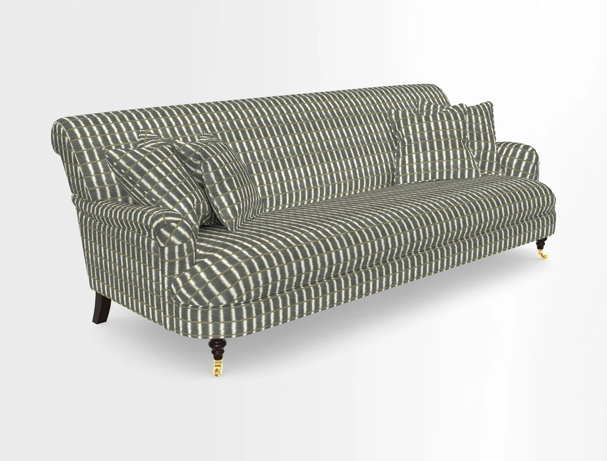 Holmfirth 3 Seater Seater Sofa in RHS Collection on Velvet Pieter van Kouwenhoorn Tulips with scatters in Almost Plain Velvet Maple and Brick