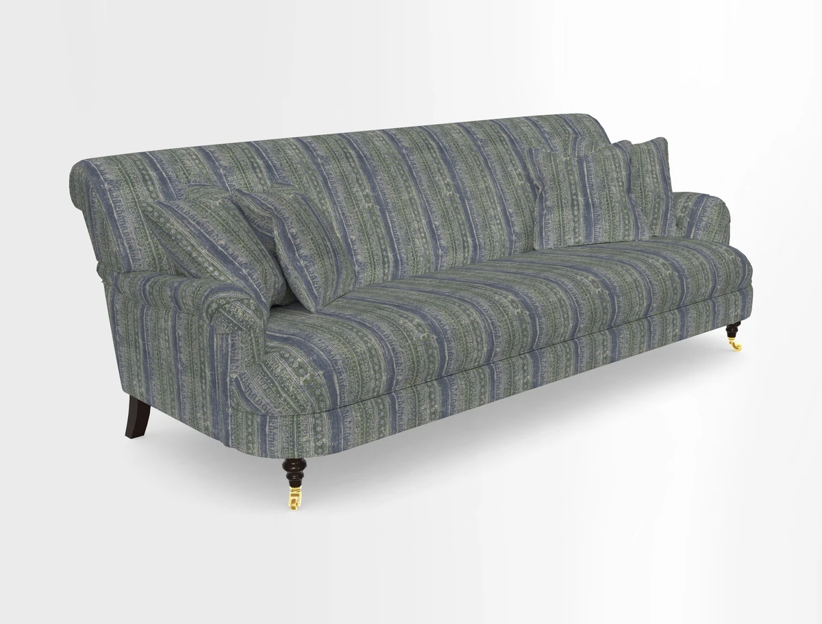 Holmfirth 3 Seater Seater Sofa in RHS Collection on Velvet Pieter van Kouwenhoorn Tulips with scatters in Almost Plain Velvet Maple and Brick