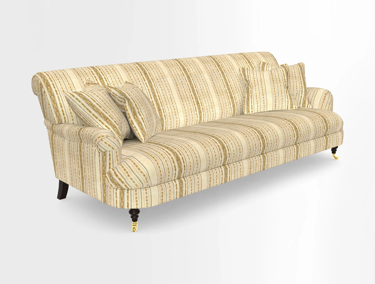 Holmfirth 3 Seater Seater Sofa in RHS Collection on Velvet Pieter van Kouwenhoorn Tulips with scatters in Almost Plain Velvet Maple and Brick