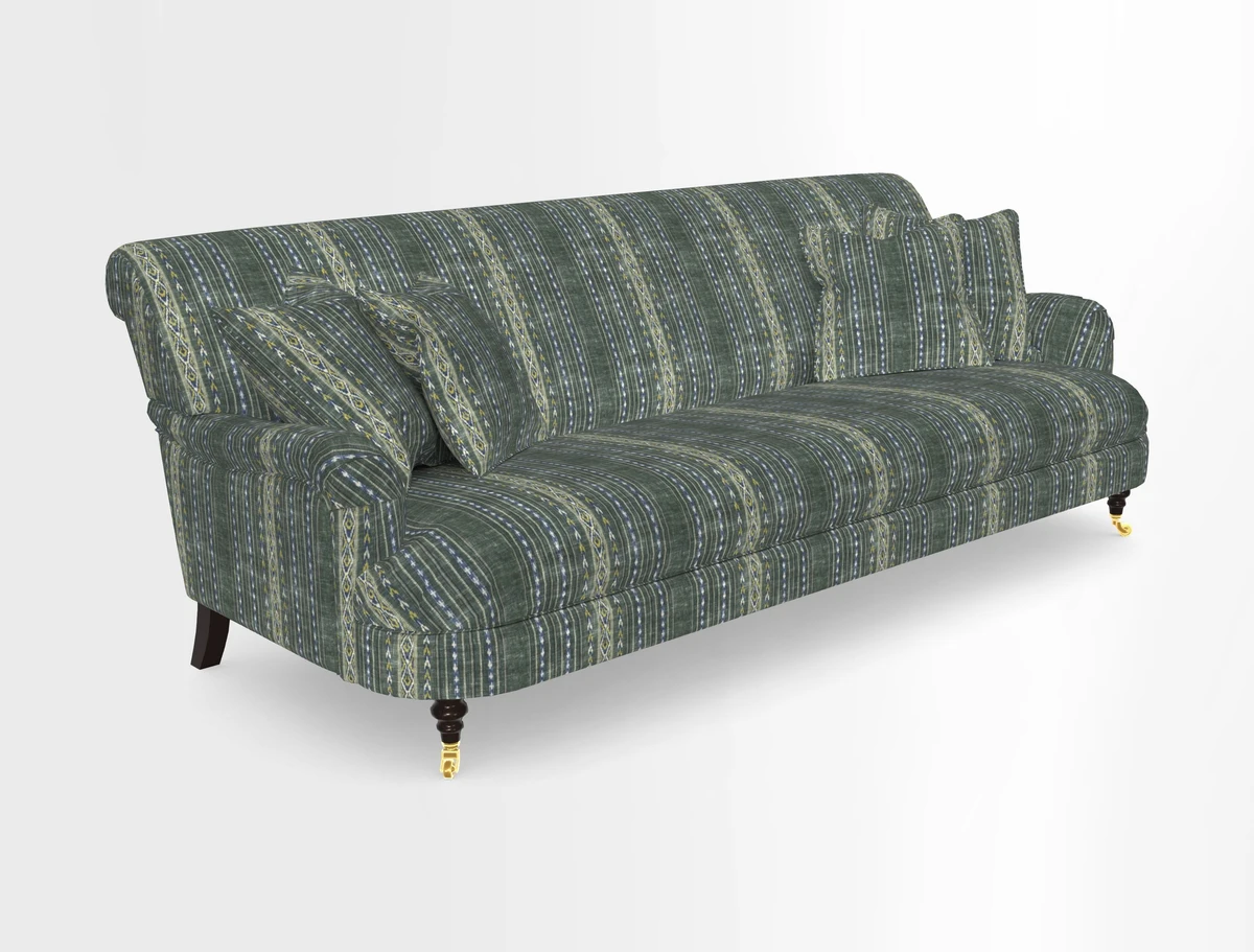 Holmfirth 3 Seater Seater Sofa in RHS Collection on Velvet Pieter van Kouwenhoorn Tulips with scatters in Almost Plain Velvet Maple and Brick
