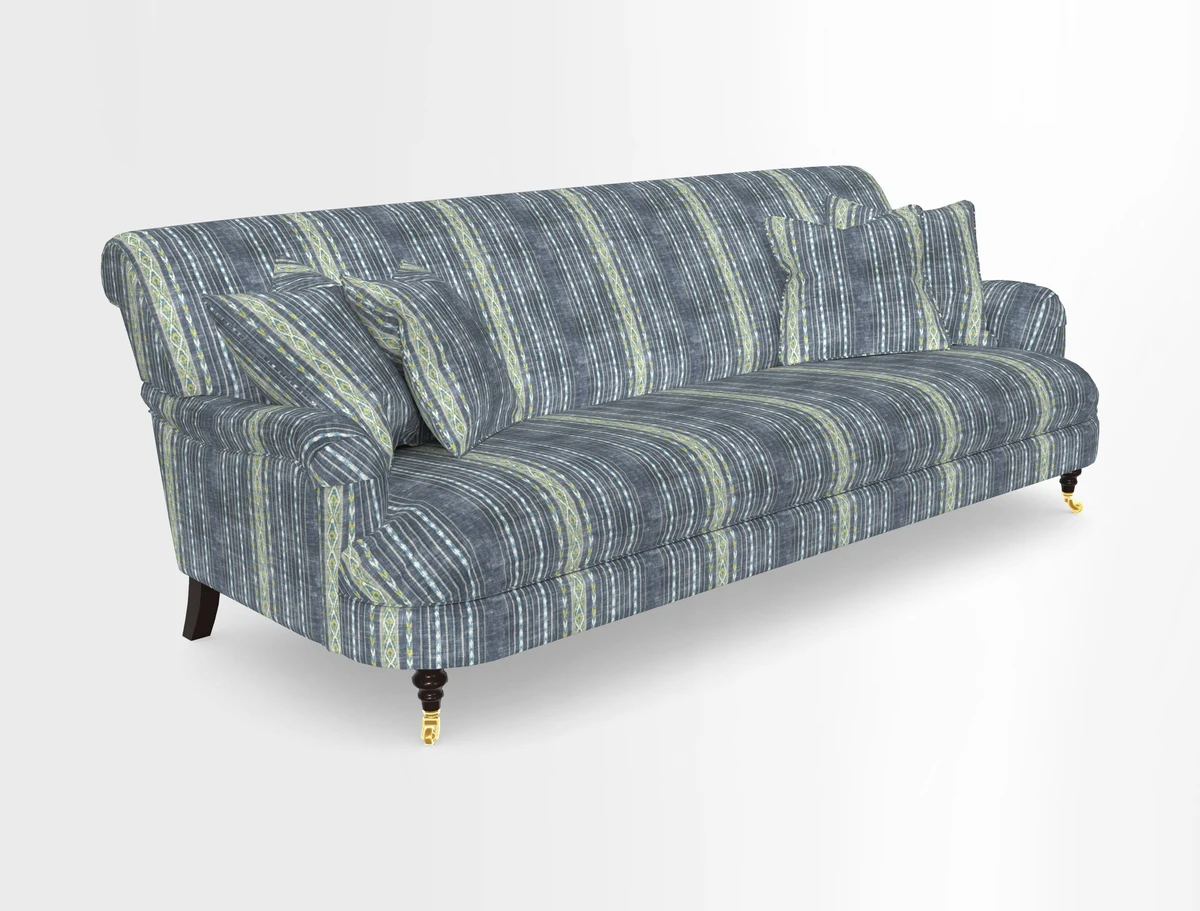 Holmfirth 3 Seater Seater Sofa in RHS Collection on Velvet Pieter van Kouwenhoorn Tulips with scatters in Almost Plain Velvet Maple and Brick