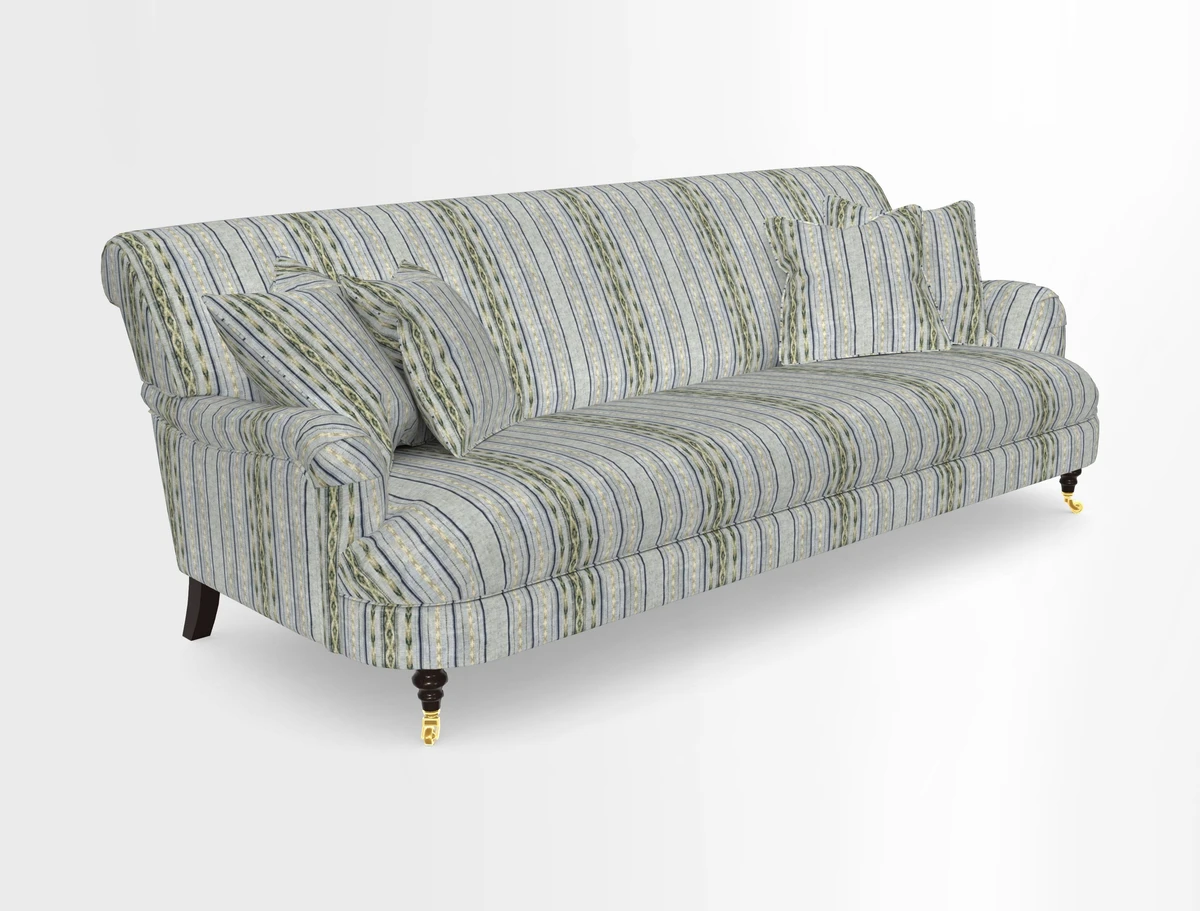 Holmfirth 3 Seater Seater Sofa in RHS Collection on Velvet Pieter van Kouwenhoorn Tulips with scatters in Almost Plain Velvet Maple and Brick