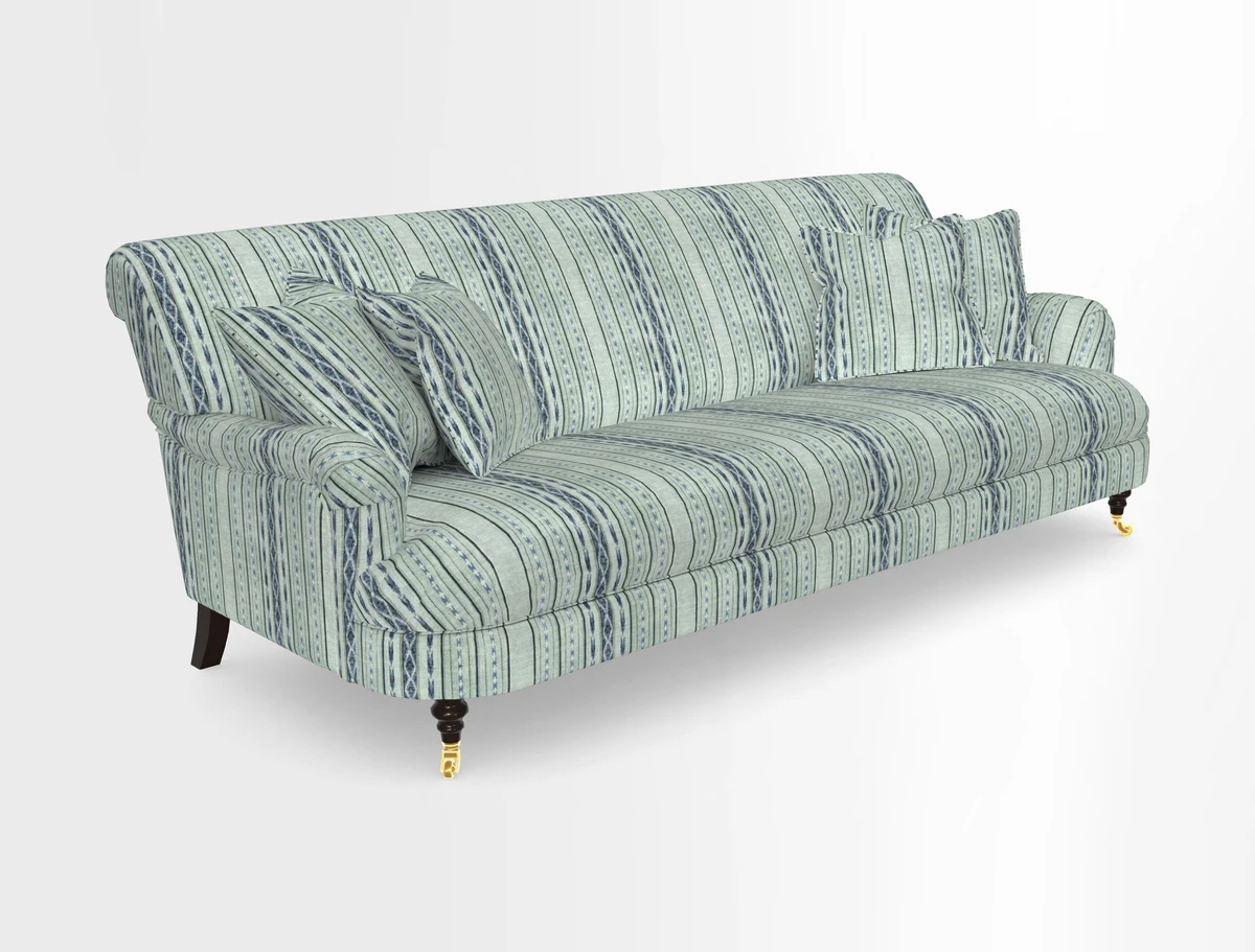Holmfirth 3 Seater Seater Sofa in RHS Collection on Velvet Pieter van Kouwenhoorn Tulips with scatters in Almost Plain Velvet Maple and Brick