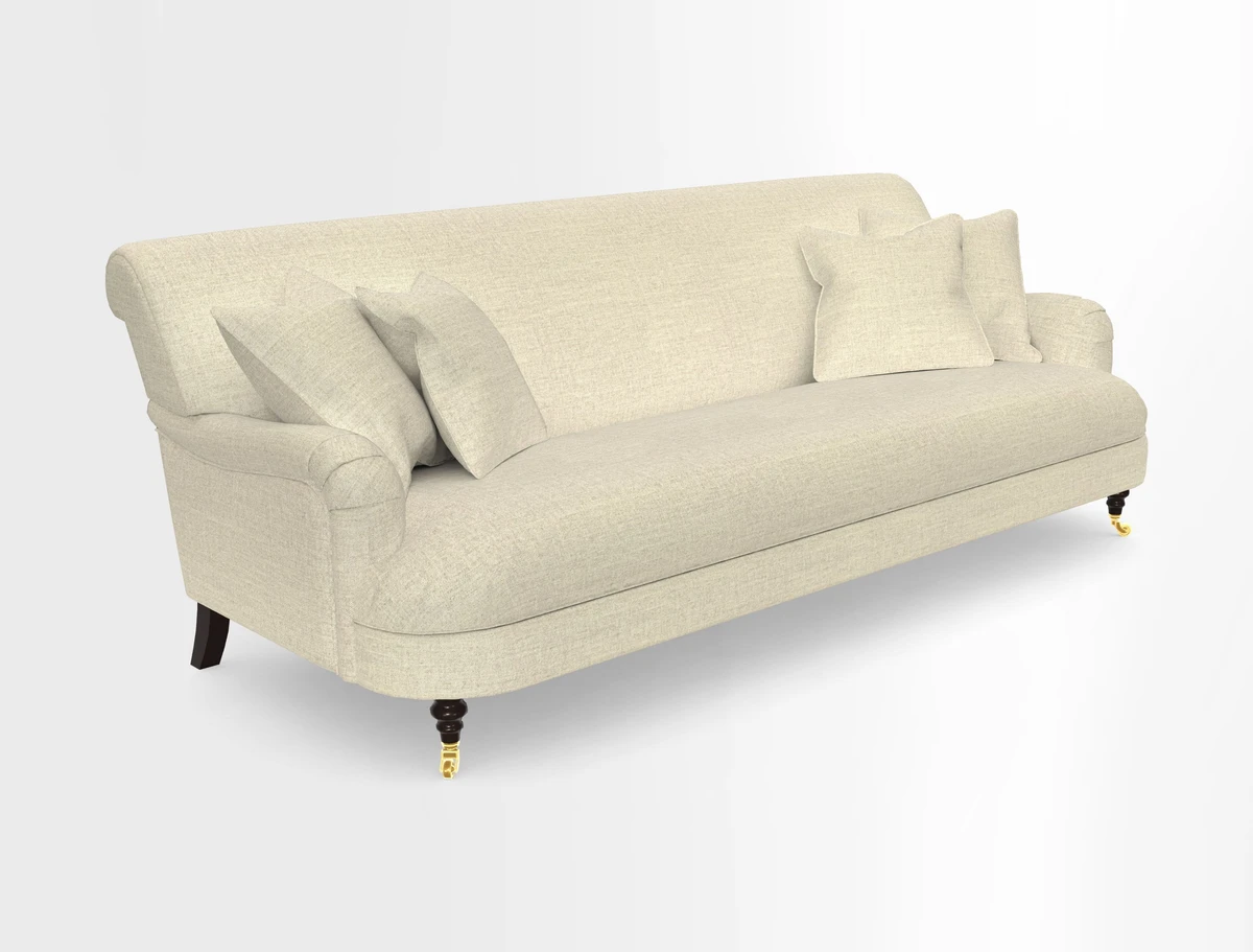 Holmfirth 3 Seater Seater Sofa in RHS Collection on Velvet Pieter van Kouwenhoorn Tulips with scatters in Almost Plain Velvet Maple and Brick