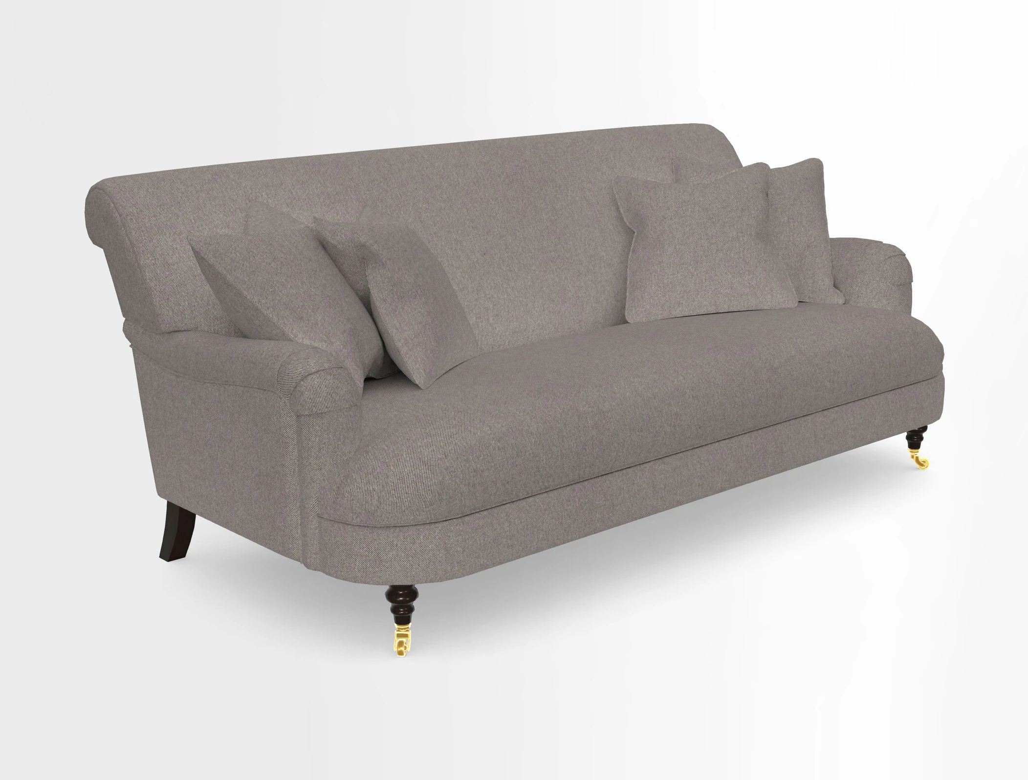 Holmfirth 3 Seater Seater Sofa in RHS Collection on Velvet Pieter van Kouwenhoorn Tulips with scatters in Almost Plain Velvet Maple and Brick