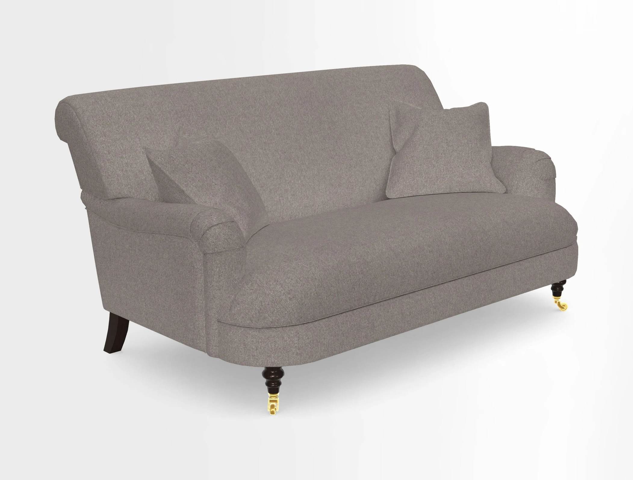 Holmfirth 3 Seater Seater Sofa in RHS Collection on Velvet Pieter van Kouwenhoorn Tulips with scatters in Almost Plain Velvet Maple and Brick