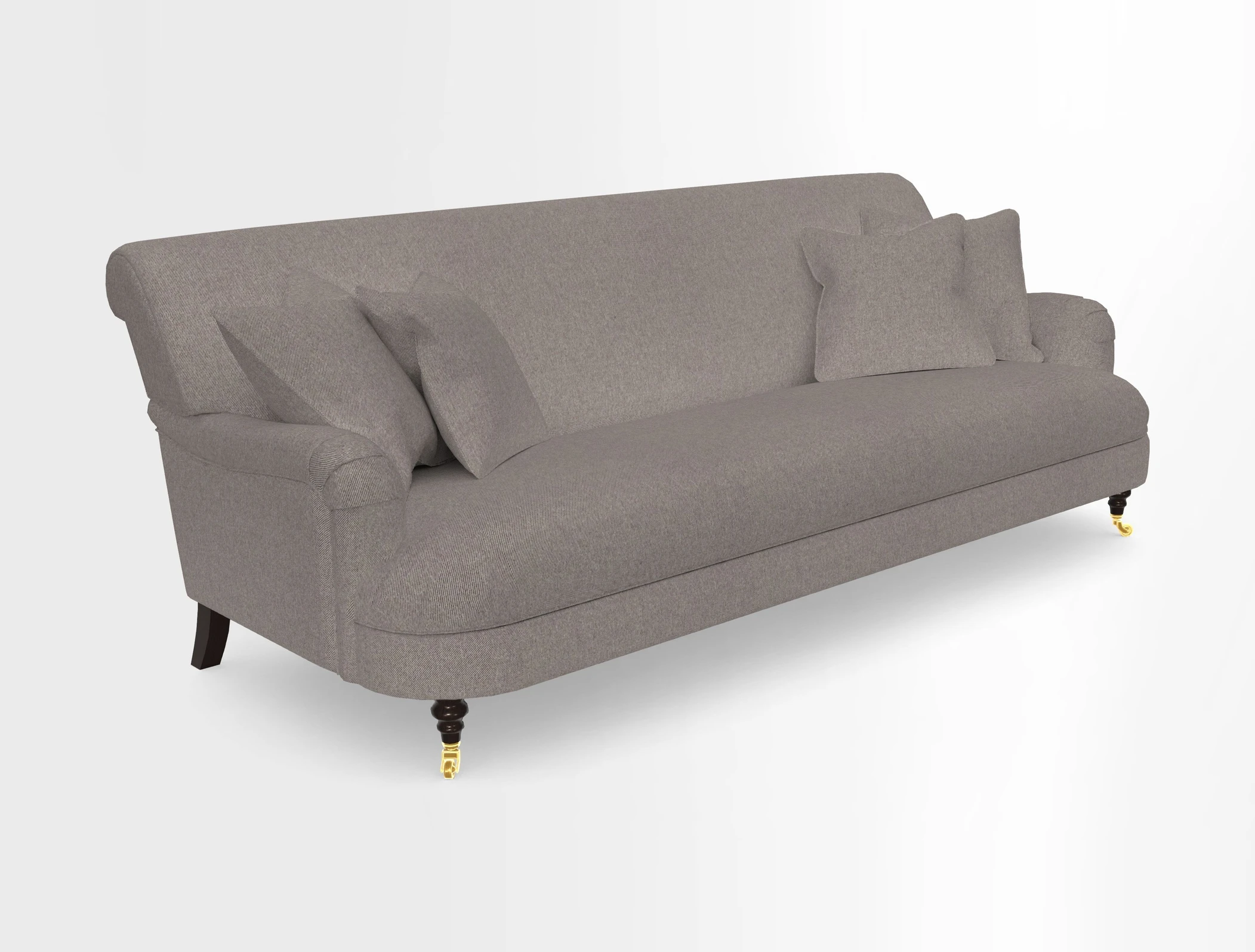 Holmfirth 3 Seater Seater Sofa in RHS Collection on Velvet Pieter van Kouwenhoorn Tulips with scatters in Almost Plain Velvet Maple and Brick