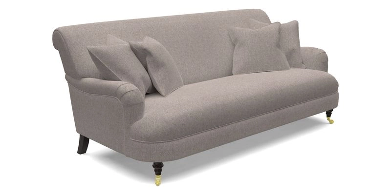 Holmfirth 3 Seater Seater Sofa in RHS Collection on Velvet Pieter van Kouwenhoorn Tulips with scatters in Almost Plain Velvet Maple and Brick