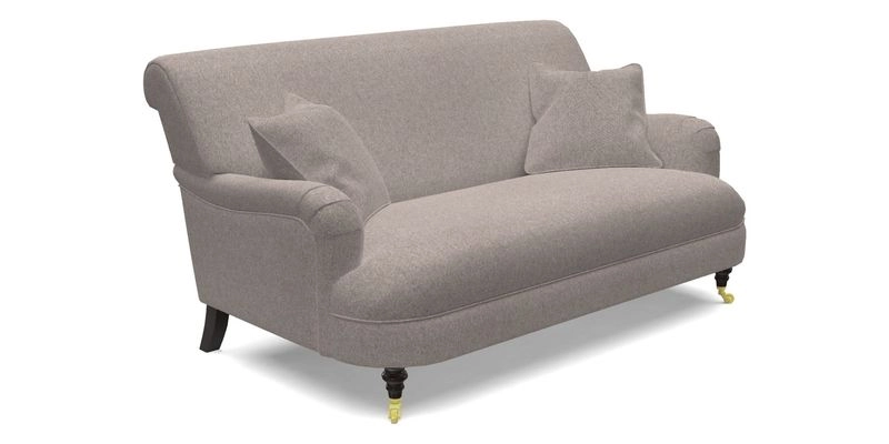 Holmfirth 3 Seater Seater Sofa in RHS Collection on Velvet Pieter van Kouwenhoorn Tulips with scatters in Almost Plain Velvet Maple and Brick