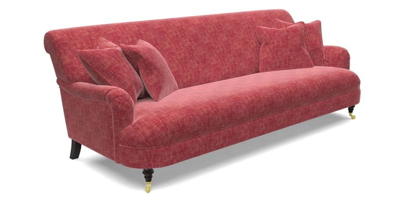Holmfirth 3 Seater Seater Sofa in RHS Collection on Velvet Pieter van Kouwenhoorn Tulips with scatters in Almost Plain Velvet Maple and Brick