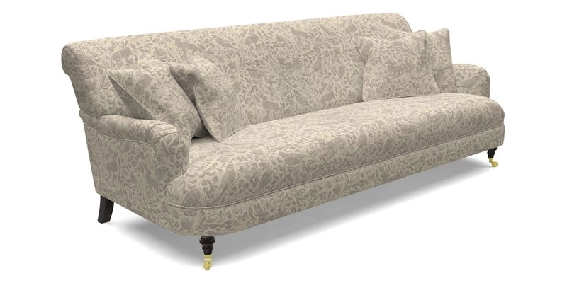 Holmfirth 3 Seater Seater Sofa in RHS Collection on Velvet Pieter van Kouwenhoorn Tulips with scatters in Almost Plain Velvet Maple and Brick