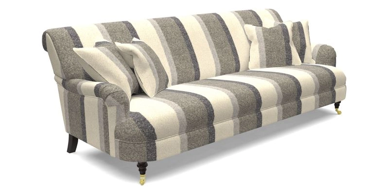 Holmfirth 3 Seater Seater Sofa in RHS Collection on Velvet Pieter van Kouwenhoorn Tulips with scatters in Almost Plain Velvet Maple and Brick