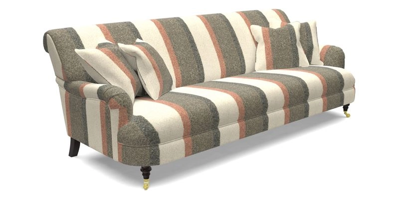 Holmfirth 3 Seater Seater Sofa in RHS Collection on Velvet Pieter van Kouwenhoorn Tulips with scatters in Almost Plain Velvet Maple and Brick