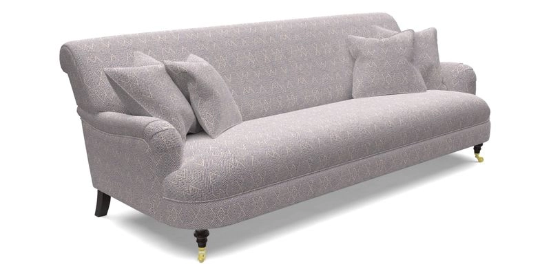 Holmfirth 3 Seater Seater Sofa in RHS Collection on Velvet Pieter van Kouwenhoorn Tulips with scatters in Almost Plain Velvet Maple and Brick