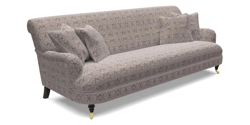 Holmfirth 3 Seater Seater Sofa in RHS Collection on Velvet Pieter van Kouwenhoorn Tulips with scatters in Almost Plain Velvet Maple and Brick