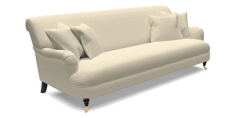 Holmfirth 3 Seater Seater Sofa in RHS Collection on Velvet Pieter van Kouwenhoorn Tulips with scatters in Almost Plain Velvet Maple and Brick