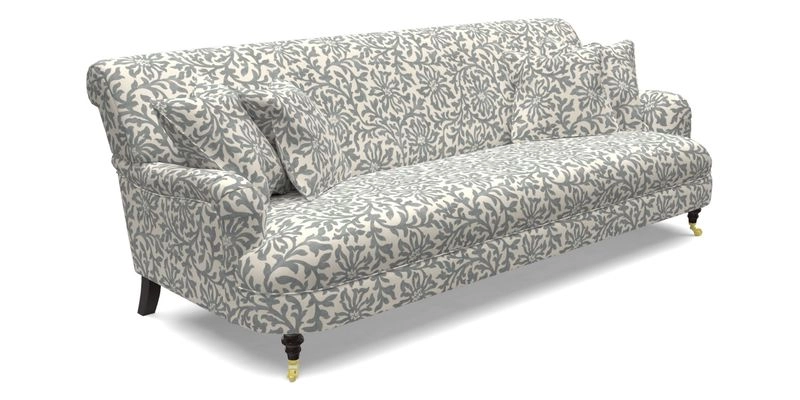 Holmfirth 3 Seater Seater Sofa in RHS Collection on Velvet Pieter van Kouwenhoorn Tulips with scatters in Almost Plain Velvet Maple and Brick