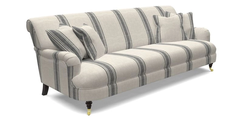 Holmfirth 3 Seater Seater Sofa in RHS Collection on Velvet Pieter van Kouwenhoorn Tulips with scatters in Almost Plain Velvet Maple and Brick